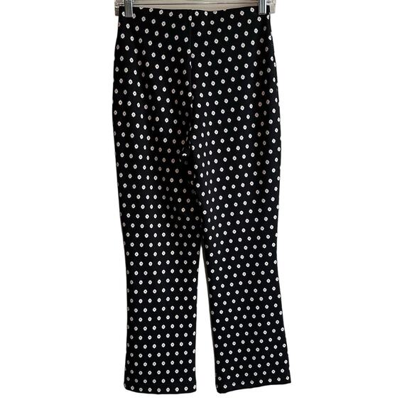Anthropologie Daisy Print Mikayla Cropped Flare Pull on Pant Black XS - Picture 7 of 10